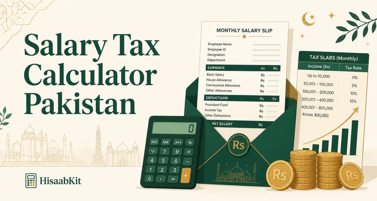 Pakistani salaried worker reviewing a tax document at home