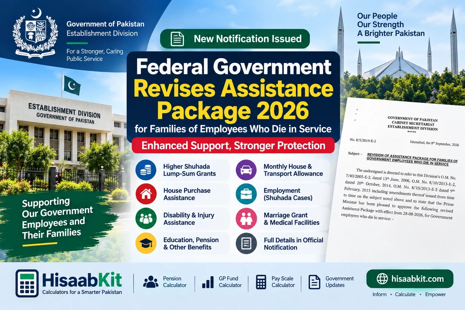 Federal Government revised Assistance Package 2026 notification for families of employees who die in service